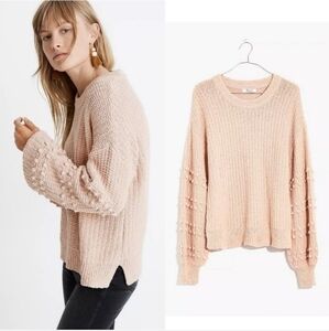 Madewell Bobble Pullover Sweater Size Small In Light Blush